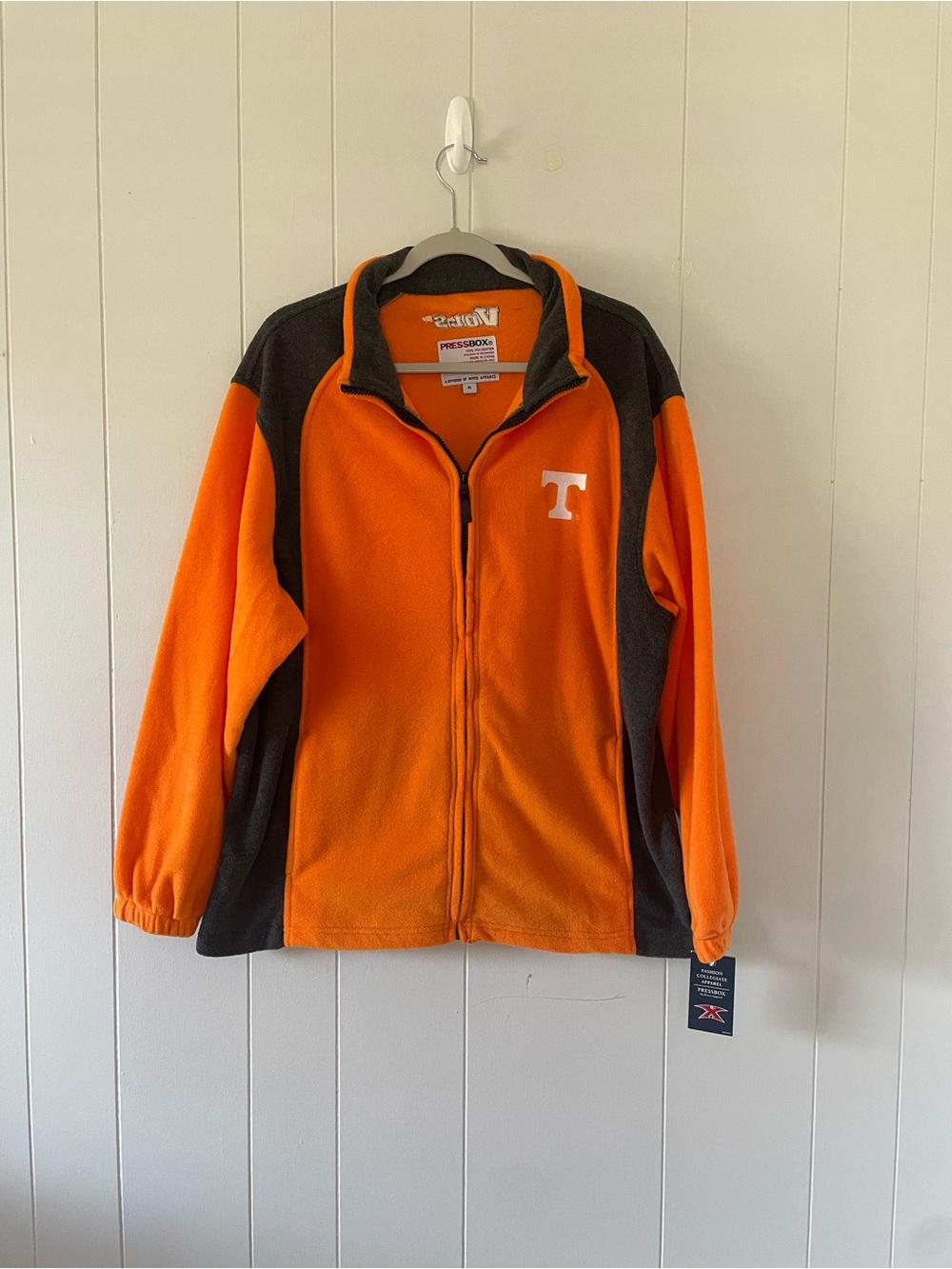 Pressbox Tennessee Volunteers Orange Black Full Zip Fleece Jacket XL NWT